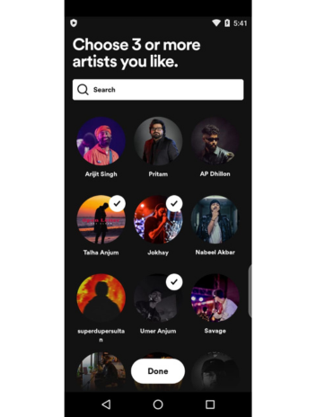 select your artists