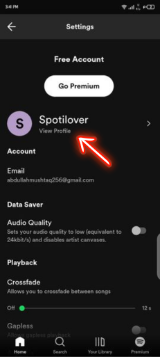open Spotify Profile